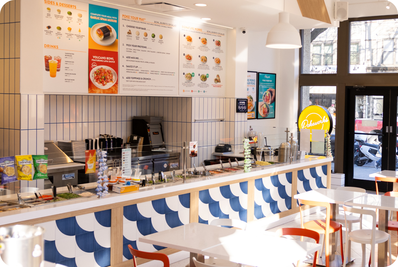 Inside of a pokeworks Franchise store