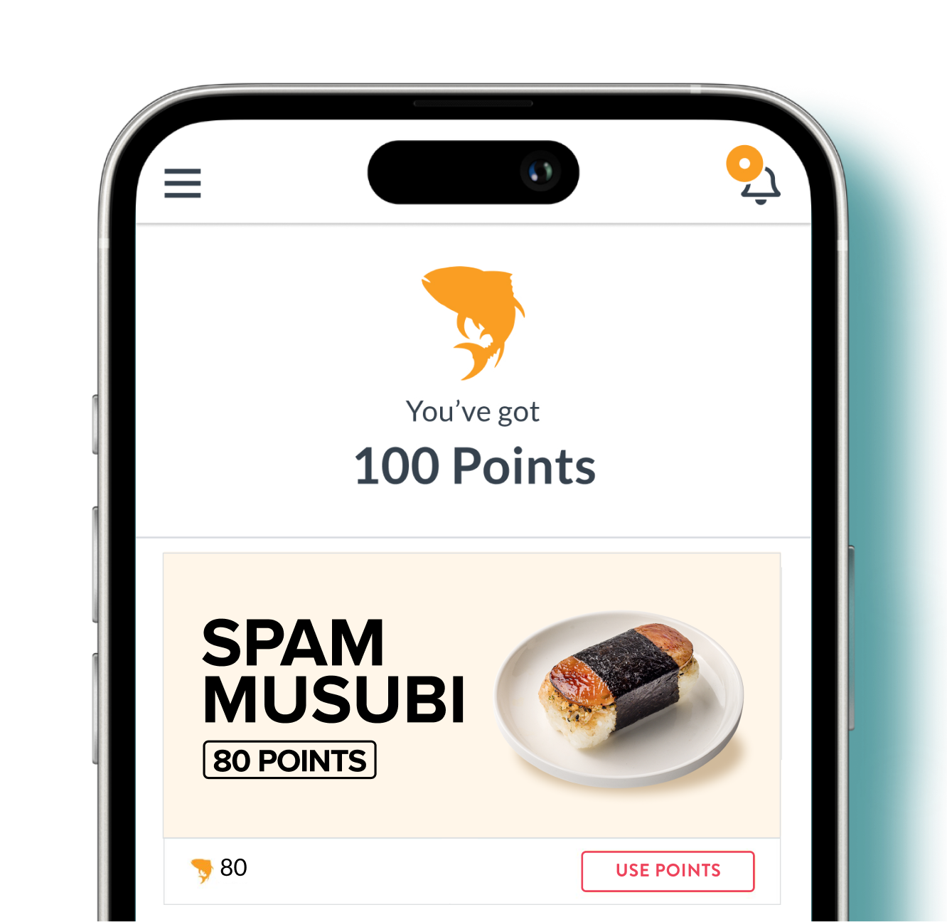Pokeworks Apps inside a phone. Showing How much Points you need to avail offers