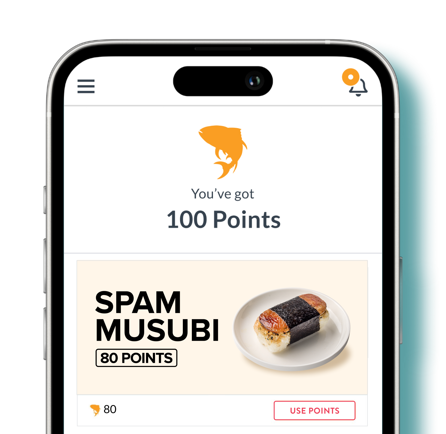 Pokeworks Apps inside a phone. Showing How much Points you need to avail offers